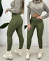 ChicMe CurveEase PU Leather Leggings High Waist Curved Fleece Lined Tights Casual Pants Army green