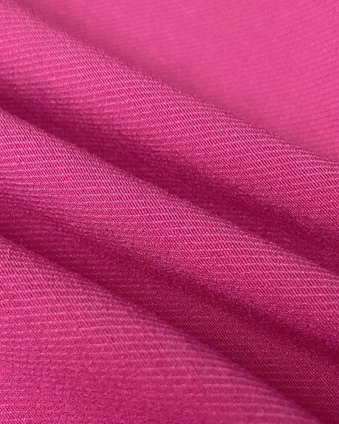 3D Polka Dot Appliques Mesh Lantern Sleeve Zipper Back Slit Work Dress Cinched Waist Slim Fit Mid-Length Dress With Belt hot pink