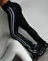 Colorblock Contrast Paneled High Waist Skinny Pants Tummy Control Sporty Pants black