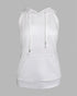 Stylish Pocket Open Back Drawstring Hooded Top with Baudeau white