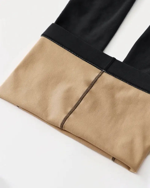 ChicMe ShapeLift 2-Piece Magic Fleece Lined Leggings Tight Thin Fleece Thermal Pantyhose Warm Leggings(Size Regular/Large/Extra Large) style1