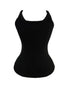 Scoop Neck Spaghetti Strap Ribbed Top Casual Sleeveless Slim Fit Tank black