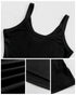 Scoop Neck Spaghetti Strap Ribbed Top Casual Sleeveless Slim Fit Tank black