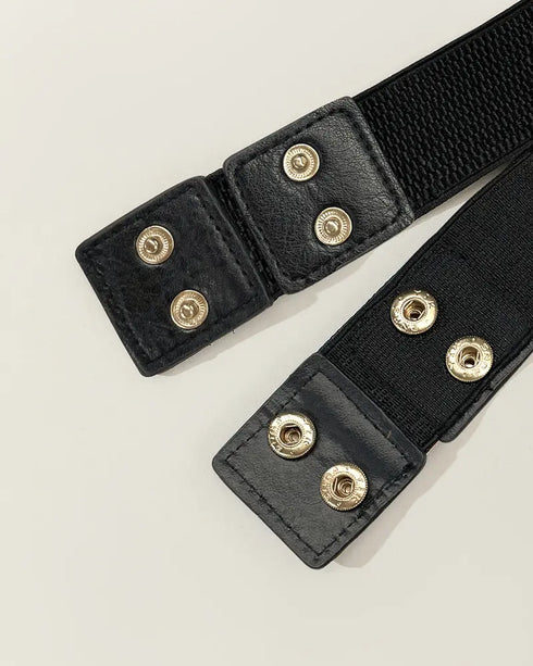 Ombre Plunge Pleated Midi Dress With Chain Decor Belt black