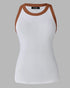 Eyelash Print Casual Tank Top Light Brown