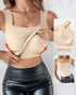 U-Neck Sleeveless Tank Seamless Skinny Layering Top with Built-In Bra nude