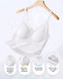 Lace V-Neck Adjustable Spaghetti Strap Bralette Camisoles Sexy Soft Crop Cami Top white