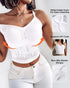 Lace V-Neck Adjustable Spaghetti Strap Bralette Camisoles Sexy Soft Crop Cami Top white