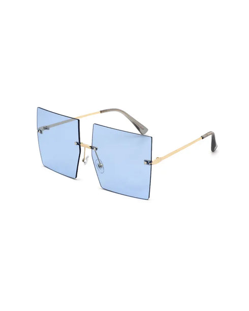 1Pair Big Cat Eyes Frame Sunglasses blue