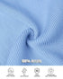 Crewneck Long Sleeve Ribbed Top Half Zipper Design Casual Pullover Tops blue