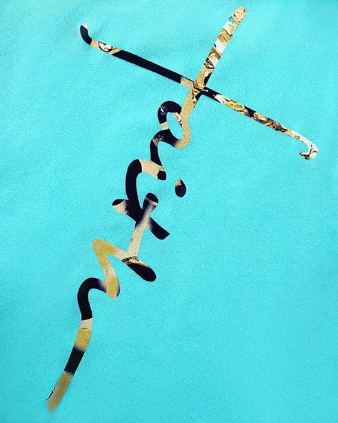 2 Pieces Outfit Graphic Pattern Short Sleeve Top and Casual Tie Dye Print Pants Set turquoise blue