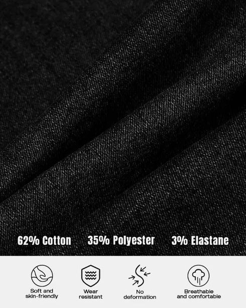 ChicMe CurveEase Back Shirred Button Front High Waist Jeans Skinny Flared Denim Jeggings black