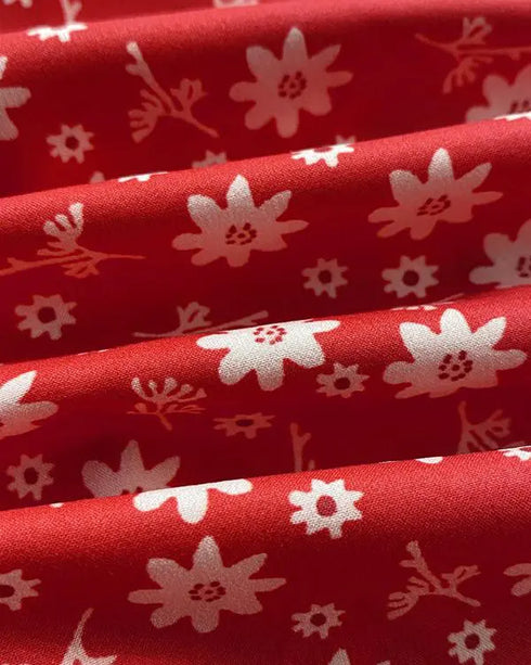 Floral Print Square Neck Thick Strap Tied Detail Romper Casual Shirred Lace-up Back Slit Skort Romper red