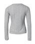 Crewneck Half Zipper Flap Detail Knit Sweater Long Sleeve Slim Fit Ribbed Pullover Top gray