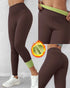ChicMe ShapeLift Fleece Lined Active Pants Thick Soft Tummy Control Termal Warm Winter Shaping Pants coffee