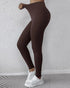 ChicMe ShapeLift Fleece Lined Active Pants Thick Soft Tummy Control Termal Warm Winter Shaping Pants coffee