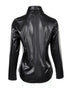 PU Leather Long Sleeve Flap Pocket Design Button Down Top black