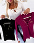 Lace-Up V-Neck Long Sleeve Ribbed Knit Shirt Casual Slim Fit Top white