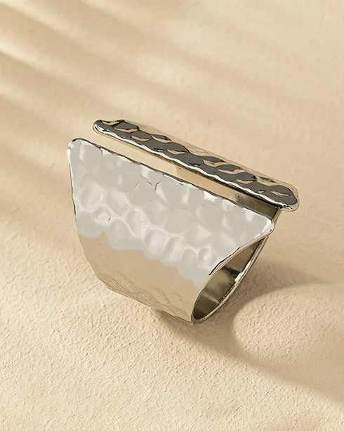 Fashion Wide Stackable Rings Simple Statement Open Ring silver