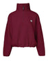 Stand Collar Zipper Design Casual Sweatshirt Wine red