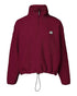 Stand Collar Zipper Design Casual Sweatshirt Wine red