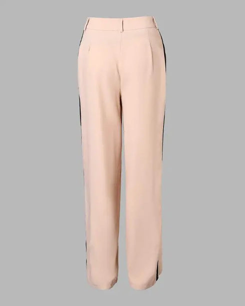 2 Piece Contrast Binding Sleeveless Slim Fit Tank Top and Striped Pants Sets Tracksuits Match Sets black