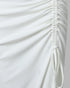 Side Slit Drawstring Ruched Bodycon Casual Sun Maxi Dresses Sleeveless Ribbed Tank Dress white