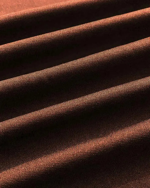 Sexy Square Neck Thick Strap Backless Slit Dress brown