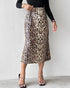 Leopard Pattern Allover Sequin Skirt Leopard