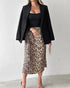 Leopard Pattern Allover Sequin Skirt Leopard