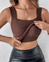 U-Neck Sleeveless Tank Seamless Skinny Layering Top with Built-In Bra style7