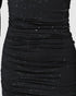 Rhinestone Decor Cold Shoulder Glitter Bodycon Dress black