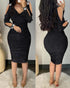 Rhinestone Decor Cold Shoulder Ruched Bodycon Dress black