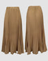 Turn-down Collar Sleeveless Button Vest and Casual Pleated Skirt Sets coffee
