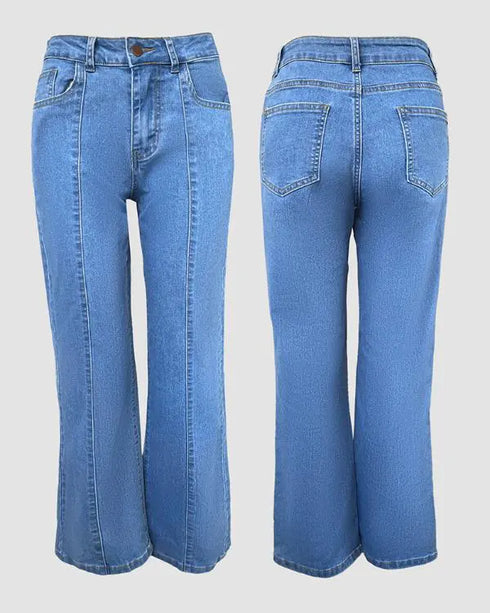 Pearls & Rhinestone Decor Turn-down Collar Button Front Denim Shirt Coat Casual Top blue