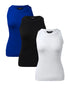 3-Pack Knit Round Neck Thick Strap Racerback Tank Tops(Without Pads) style3