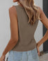 V-Neck Casual Sleeveless Top khaki