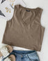 V-Neck Casual Sleeveless Top khaki