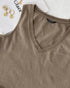 V-Neck Casual Sleeveless Top khaki