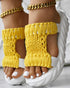 Braided Hollow Out Slippers Summer Sandals yellow