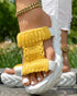 Braided Hollow Out Slippers Summer Sandals yellow