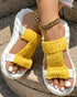 Braided Hollow Out Slippers Summer Sandals yellow