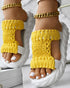 Braided Hollow Out Slippers Summer Sandals yellow