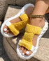 Braided Hollow Out Slippers Summer Sandals yellow