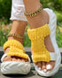 Braided Hollow Out Slippers Summer Sandals yellow