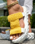 Braided Hollow Out Slippers Summer Sandals yellow