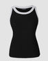 3-Pack Contrast Binding Basic Slim Knit Ribbed Racerback Tank Top style6
