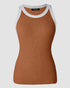 3-Pack Contrast Binding Basic Slim Knit Ribbed Racerback Tank Top style6