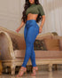 Front Button Zipper Fly High Waist Butt Lifting Skinny Denim Jeans Casual Pants Lighted Blue