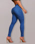 Front Button Zipper Fly High Waist Butt Lifting Skinny Denim Jeans Casual Pants Lighted Blue